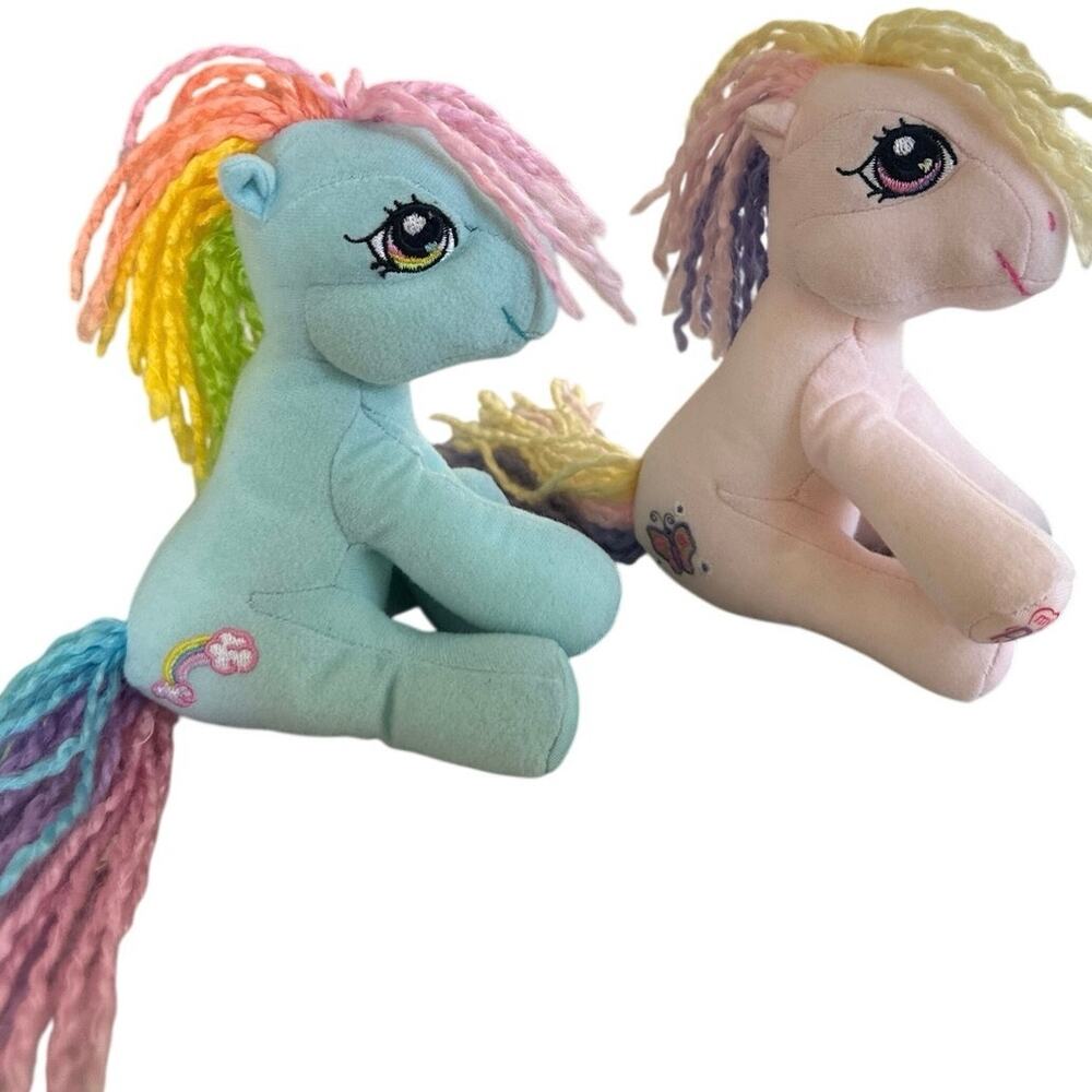 Set of two 2004 Yarn Hair My Little Ponies Rainbow Dash and Shutterfly by Hasbro